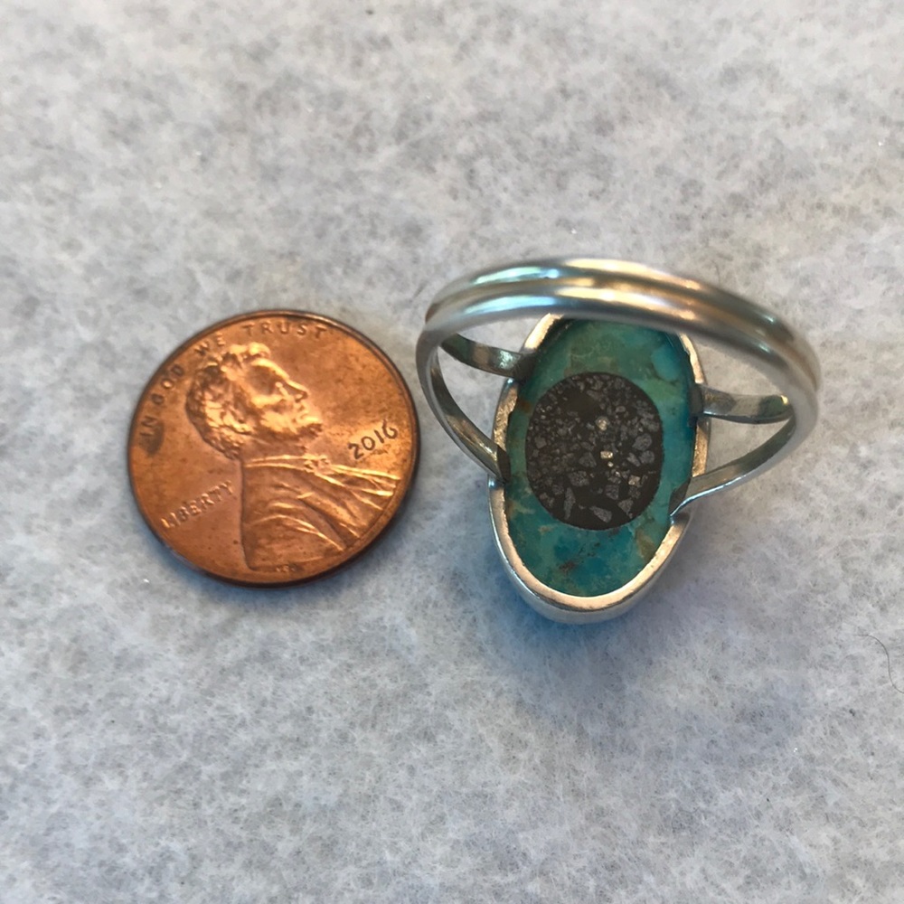 Turquoise Inset w/ Meteor 925 Ring - Picture 4 of 4
